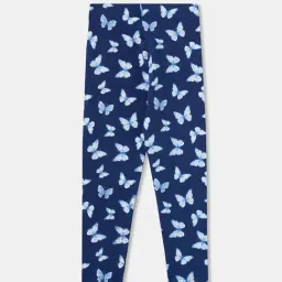 R&B Kids Navy Blue Printed Slim Fit Leggings image 2