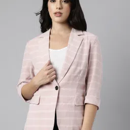 showoffff SHOWOFF Peach Striped Blazer image 2