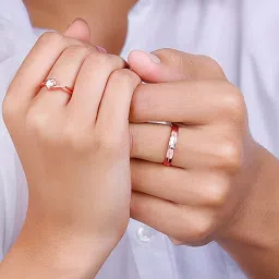 GIVA 92.5 Sterling Silver Rose Gold Two As One sAdjustable Ring for Couples image 2