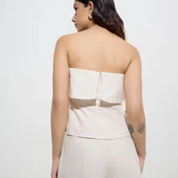 LOV by Westside Off-White Botanical Design Off-Shoulder Top image 2