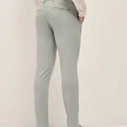 The Bear House Grey Polyester Slim Fit Solid Formal Trousers image 2