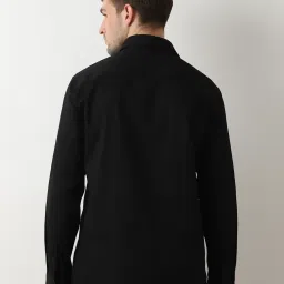 SELECTED HOMME Black Regular Fit Cotton Shirt image 2