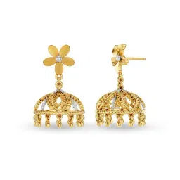 Kisna Diamond & Gold Jewellery 14k (585) Yellow Gold Earrings for Women-picture-32