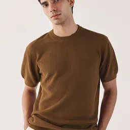 Andamen Men Structure Cotton Regular Fit Crewneck T-Shirt-picture-14
