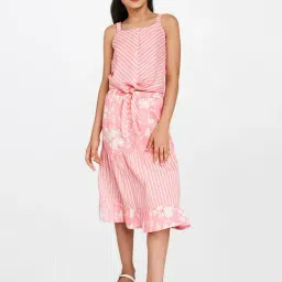 Global Desi Girl Pink Cotton Striped Top-image-22