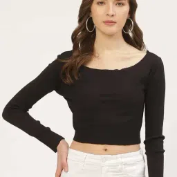 Anvi Be Yourself Black Relaxed Fit Crop Top-image-38
