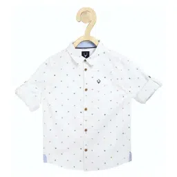 allen solly junior Allen Solly Kids White Cotton Printed Shirt-picture-23