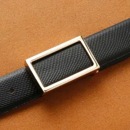 Louis Stitch Black Textured Leather Formal Belt for Men image 2