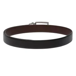 Louis Stitch Black Textured Leather Reversible Belt for Men image 2