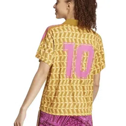 Adidas Brown Loose Fit Printed Sports Polo T-Shirt image 2