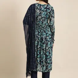 showoffff SHOWOFF Blue Embellished Kurta With Pants & Dupatta image 2