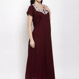 Secret Wish Maroon Printed Nighty image 4