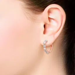 Malabar Gold and Diamonds 18k Rose Gold Hoop Earrings image 2