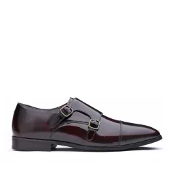 Hats Off Accessories Men's Burgundy Monk Shoes image 2