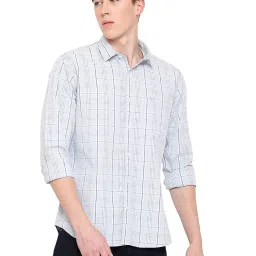 Cantabil Off White Regular Fit Check Shirt image 1