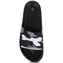 CL Sport by Carlton London Men's Jet Black & Grey Slides image 3