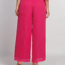 Zink London Pink Regular Fit High Rise Palazzos image 2