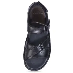 woodland Woods Men's Black Cross Strap Sandals image 3