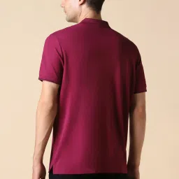 Allen Solly Red Cotton Regular Fit Polo T-Shirts image 2