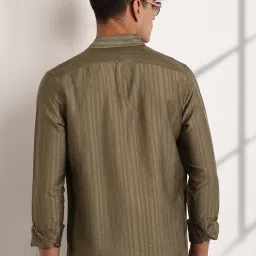 Thomas Scott Green Slim Fit Striped Shirt image 2