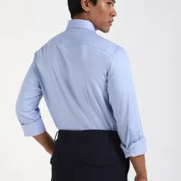 TOMMY HILFIGER Blue Cotton Slim fit Solid Shirt image 2