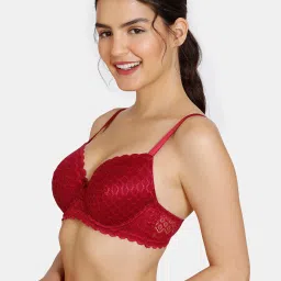 Zivame Maroon Lace Half Coverage T-Shirt Bra image 3