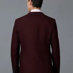 Reid & Taylor Maroon Comfort fit Solid Blazer image 2