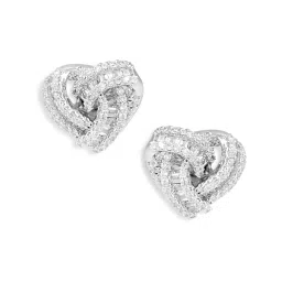 The Real Effect London Sonah Silver Heart Loop Stud Earrings image 2