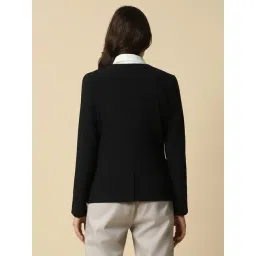 Allen Solly Black Regular Fit Solid Blazer image 2