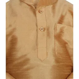 SG Yuvraj Kids Gold & Yellow Textured Pattern Full Sleeves Kurta Set image 5