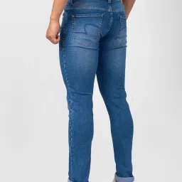 Spykar Mid Blue Cotton Slim Fit Jeans image 2