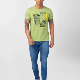 Spykar Mid Blue Cotton Slim Fit Jeans image 5