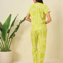 Sweet Dreams Green Printed Pyjama Set image 2