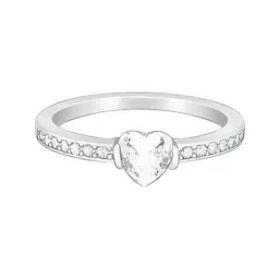 GIVA 925 Sterling Silver Zircon Heart Set In Shine Ring Fixed Size For Women image 2