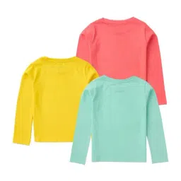 Cub McPaws Kids Multicolor Cotton Printed Full Sleeves T-Shirt (Pack of 3) image 2