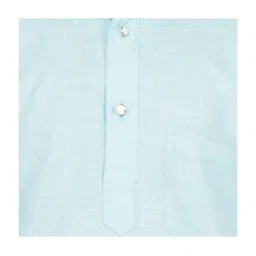 SG Yuvraj Kids Blue & White Cotton Full Sleeves Kurta Set image 5