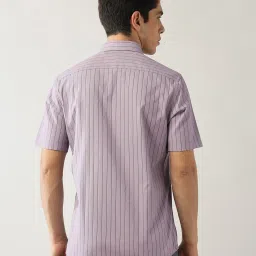 Arrow Purple Polyester Regular Fit Stripes Formal Shirt image 2