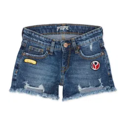 Pepe Jeans Kids Blue Distressed Shorts image 1