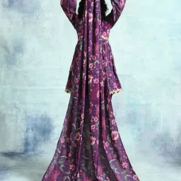true Browns Maroon Printed Velvet Shawl image 2