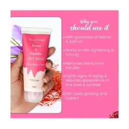 Glamveda Retinol and Peptide Anti Ageing Face Wash - 100 ml image 4