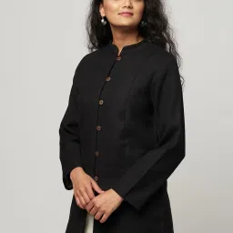 Fabindia Black Regular Fit Jacket image 3