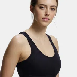 Jockey 1380 Women's Wirefree Padded Super Combed Cotton Elastane Active Bra (Prints May Vary) image 2