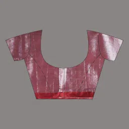 CHARUKRITI Red Blended Solid Saree With Unstitched Blouse image 4