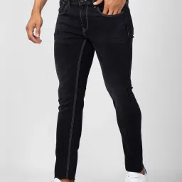 Spykar Carbon Black Cotton Super Slim Fit Jeans image 3