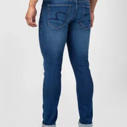 Spykar Dark Blue Cotton Super Slim Fit Jeans image 2