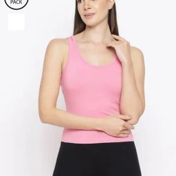 La Intimo Cream & Pink Playful Dreamer Camisole (Pack of 2)-picture-12