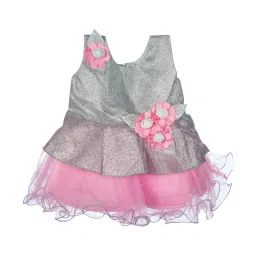 Mee Mee Kids Sliver & Pink Applique Dress image 1