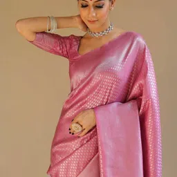 Vovar Woven Design Zari Saree With Blouse Piece image 2