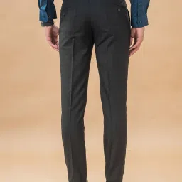 Turtle Black Slim Fit Chequered Trousers image 2