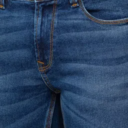 Spykar Mid Blue Cotton Super Slim Fit Jeans image 4